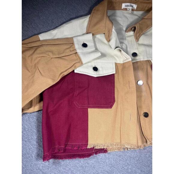 Fashion On Earth Color Block Woman’s Small styling jacket Fashion On Earth Coat - Picture 4 of 8